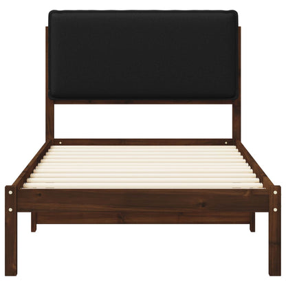 vidaXL Bed Frame with Upholstered Headboard Dark Brown and Black 4