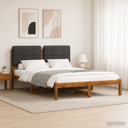 Bed Frame Upholstered Headboard Length Width Natural dark grey