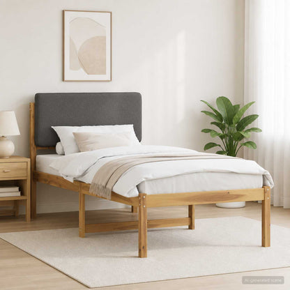 Bed Frame with Upholstered Headboard Whitewash and light grey 90 cm 200 cm