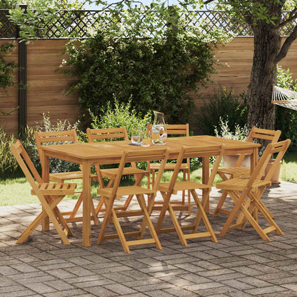 vidaXL Outdoor Bistro Chairs 8 pcs Natural Solid Acacia Wood 1