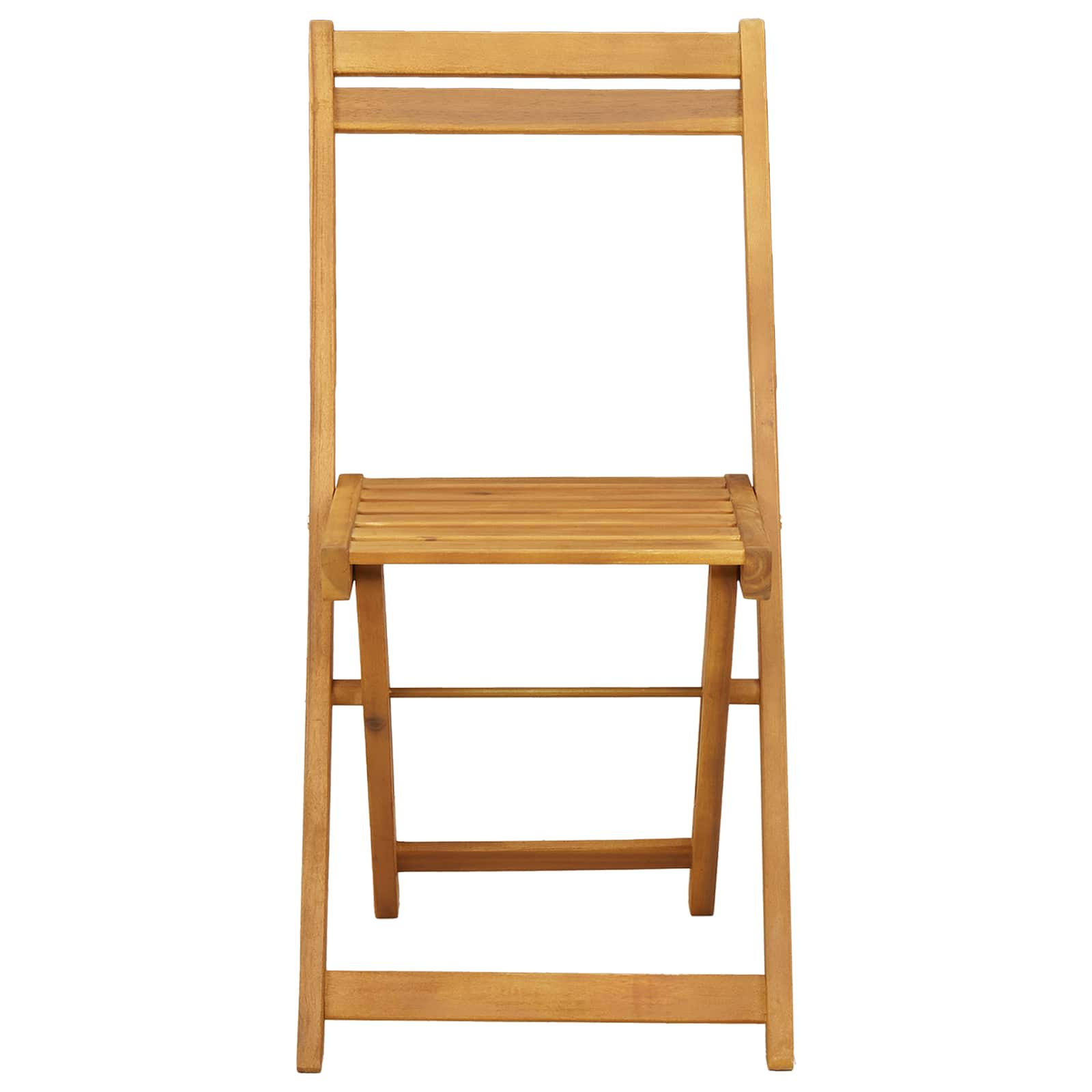 vidaXL Outdoor Bistro Chairs 8 pcs Natural Solid Acacia Wood 5