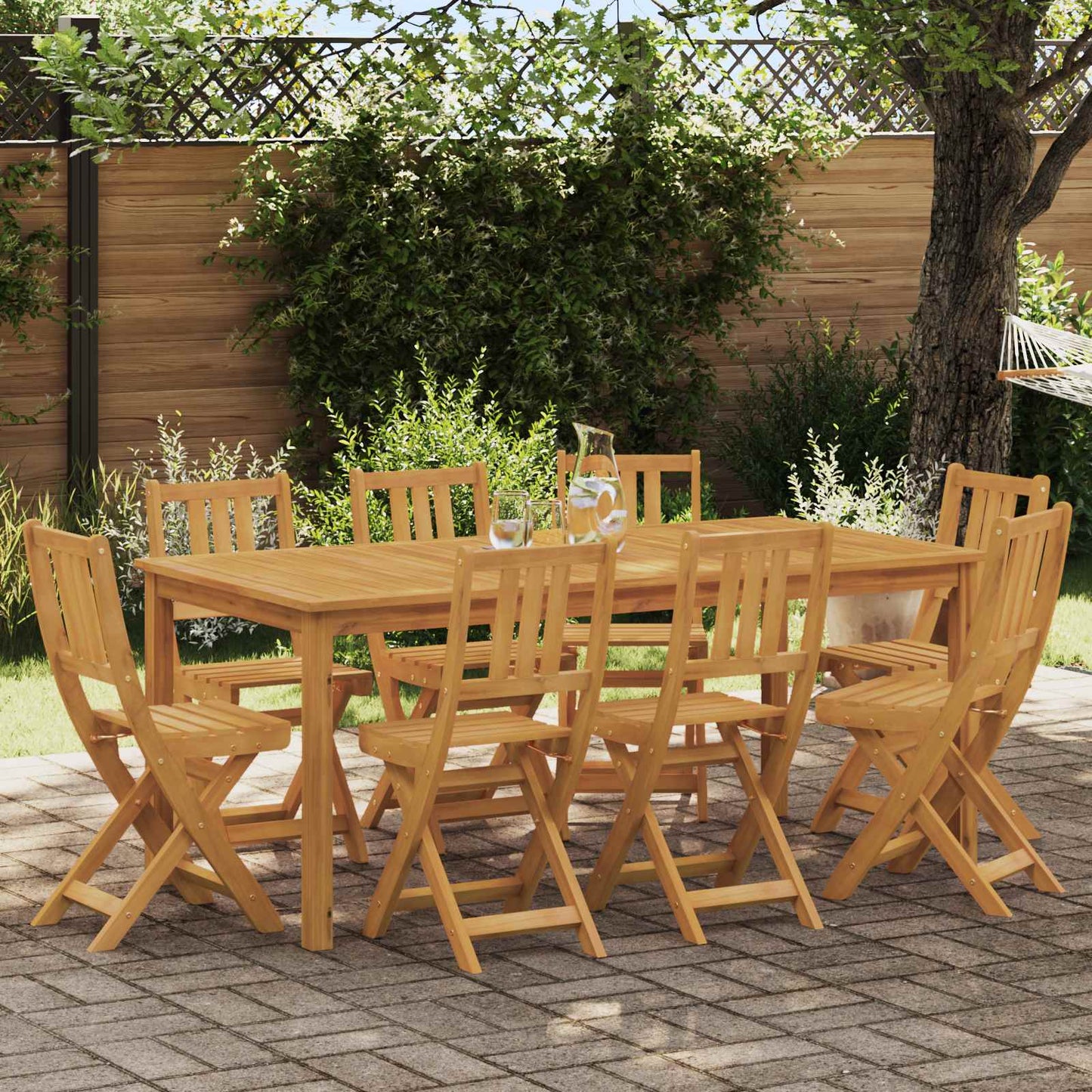 vidaXL Garden Chair 8 pcs Natural Solid Acacia Wood 1