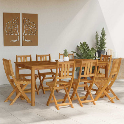 vidaXL Garden Chair 8 pcs Natural Solid Acacia Wood 3