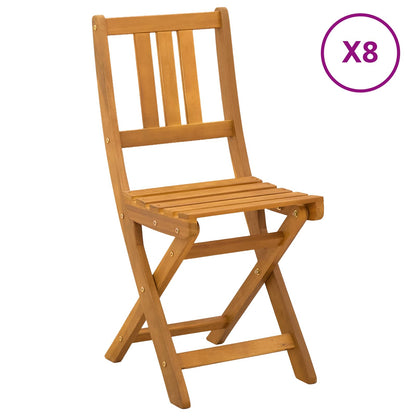 vidaXL Garden Chair 8 pcs Natural Solid Acacia Wood 2