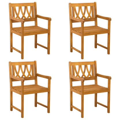 Garden Chairs Natural Solid Acacia Wood Curved X- crossed backrest