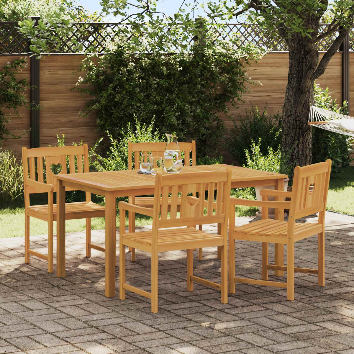 vidaXL Garden Chairs 4 pcs Natural Solid Acacia Wood 1