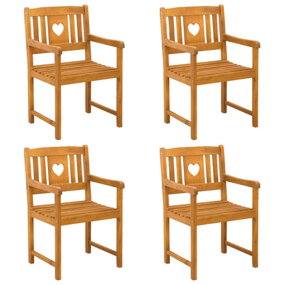 vidaXL Garden Chairs 4 pcs Natural Solid Acacia Wood 2