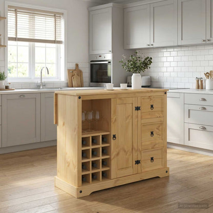 vidaXL Kitchen Storage Honey Wax 112 x 70 x 91.5 cm Solid-Pine 4