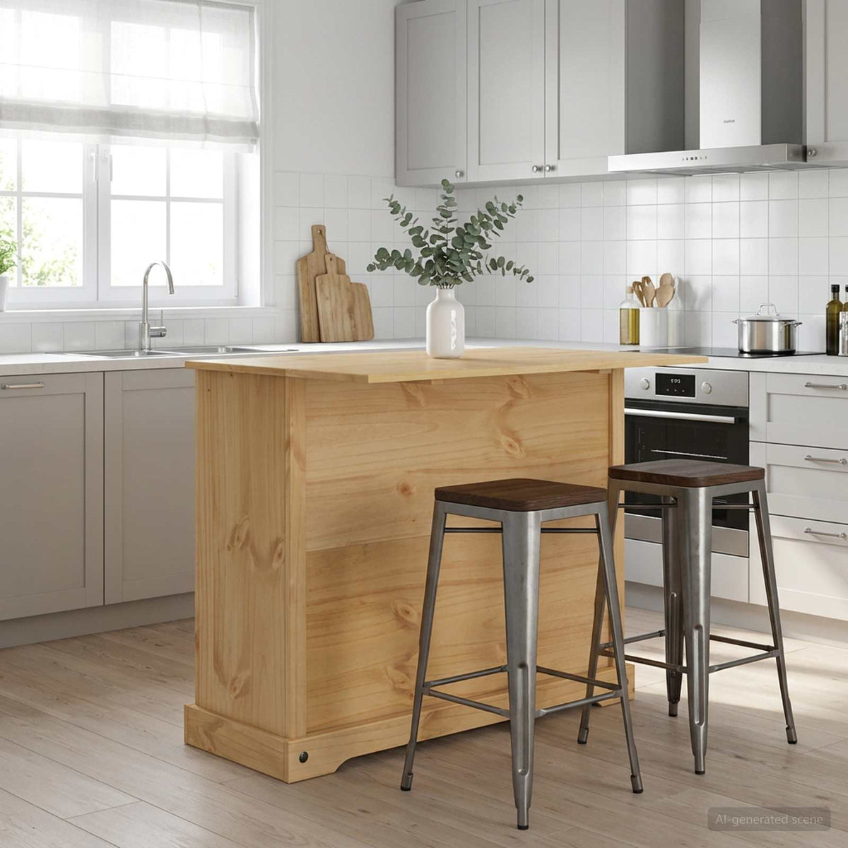 vidaXL Kitchen Storage Honey Wax 112 x 70 x 91.5 cm Solid-Pine 1