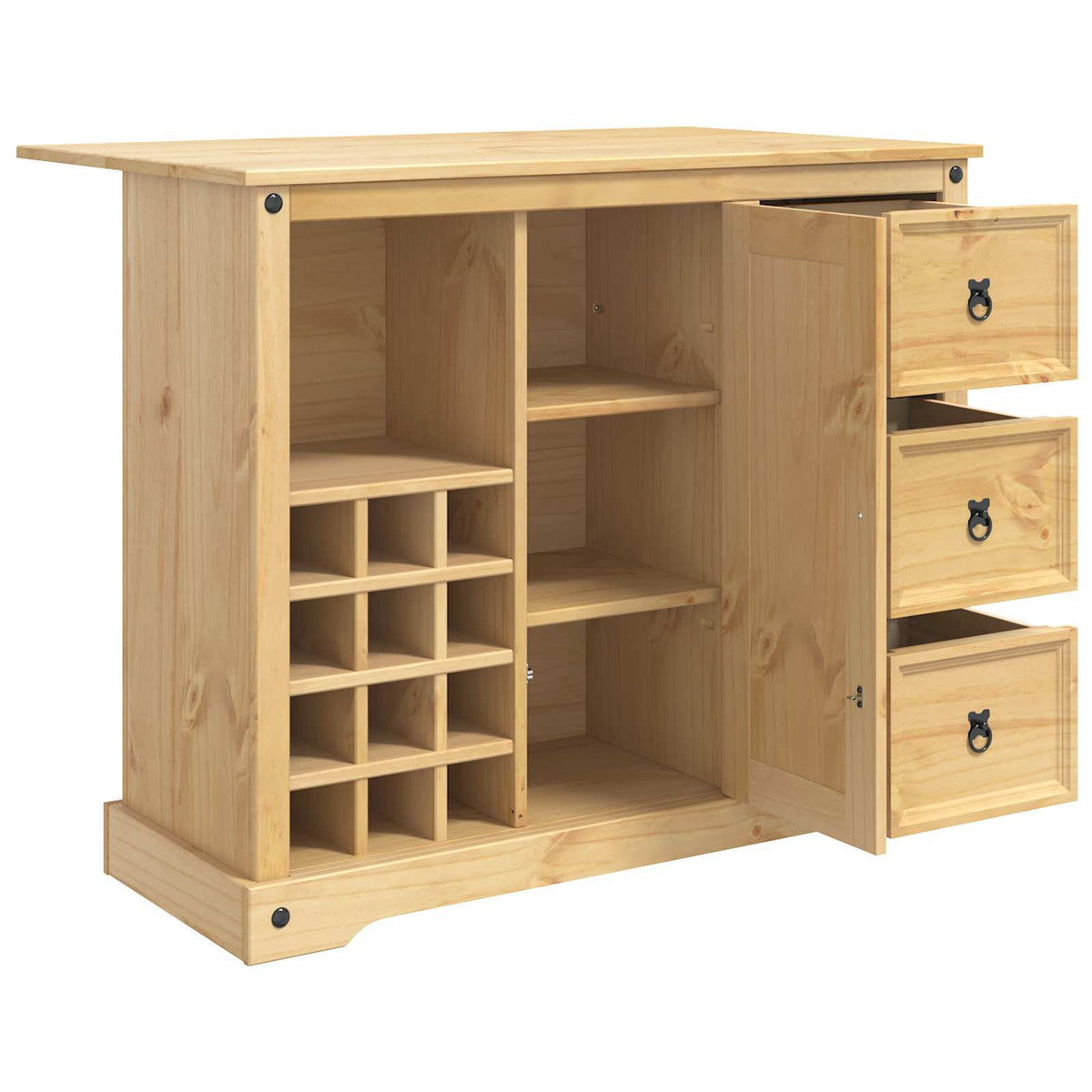 vidaXL Kitchen Storage Honey Wax 112 x 70 x 91.5 cm Solid-Pine 5