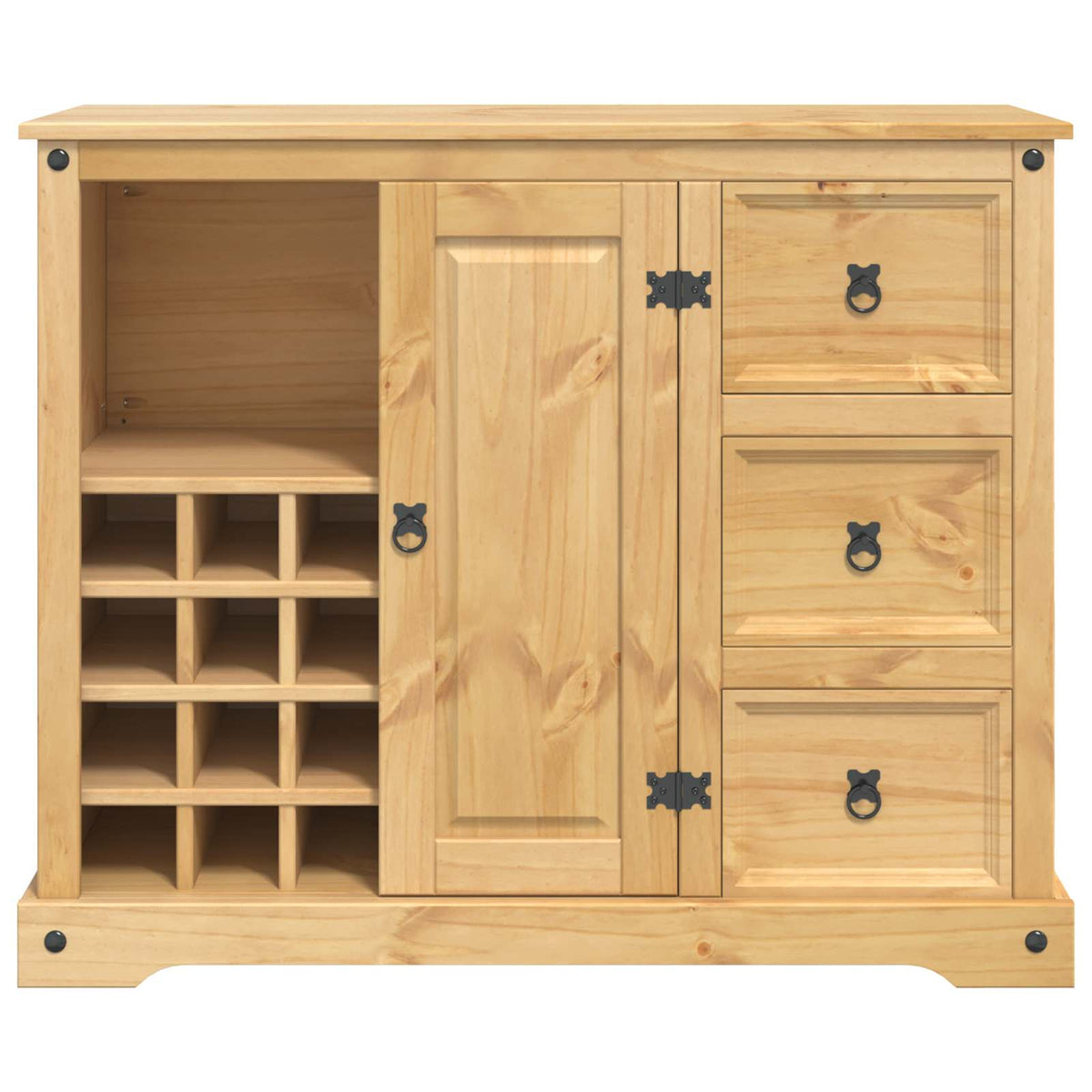 vidaXL Kitchen Storage Honey Wax 112 x 70 x 91.5 cm Solid-Pine 6
