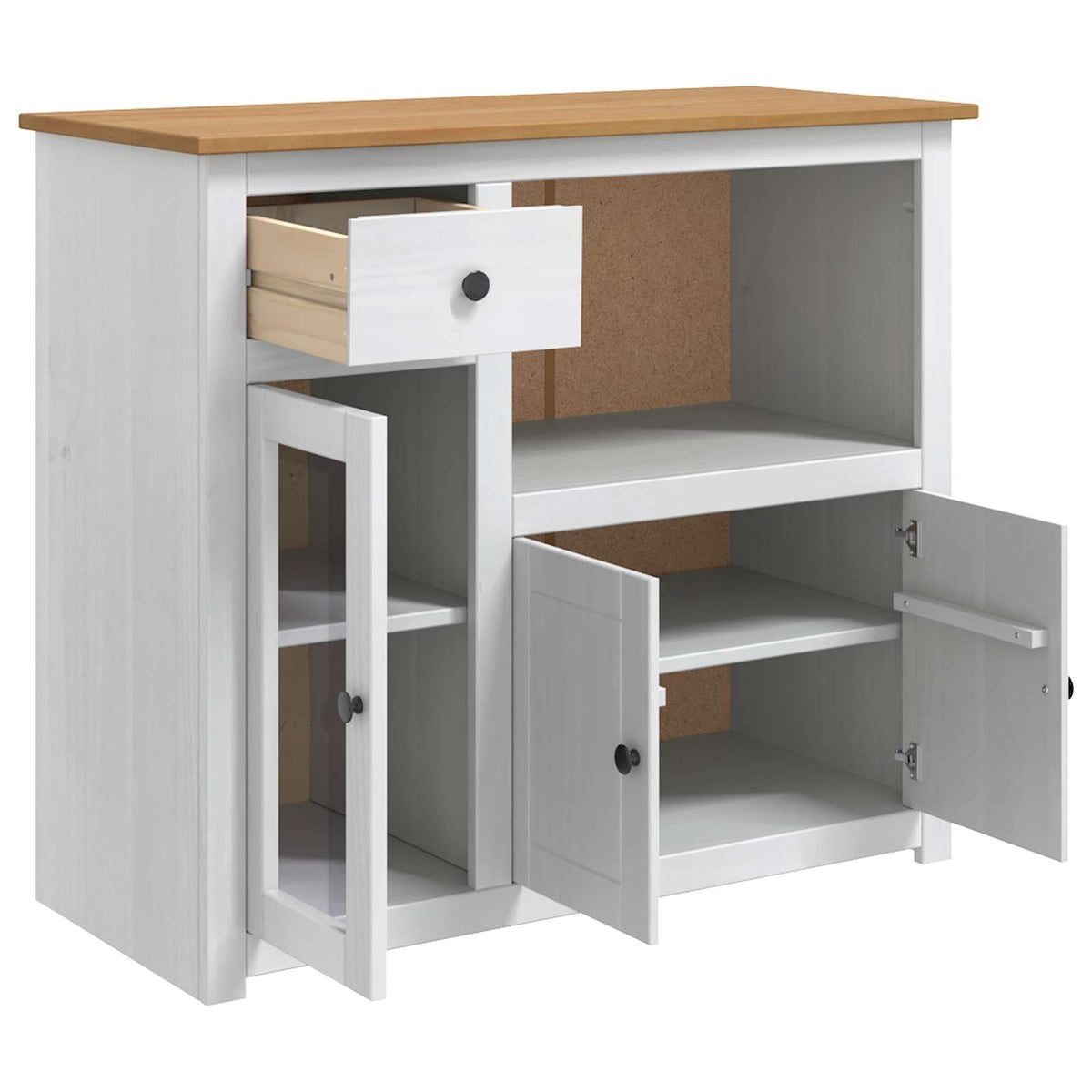 Microwave Sideboard PANAMA White and honey wax
