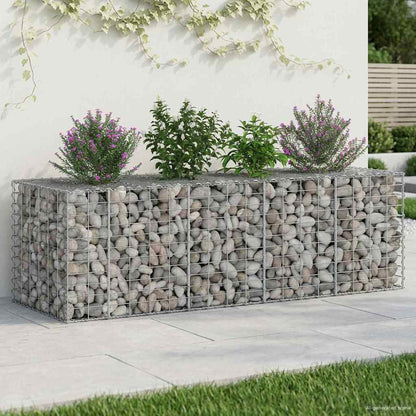 Gabion Raised Bed Galvanised Steel Silver 180 cm 55 cm 60 cm
