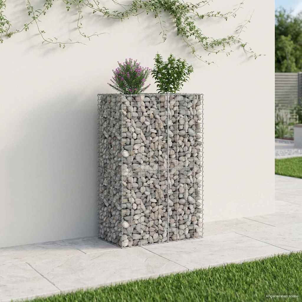 Gabion Raised Bed Galvanised Steel Silver 90 cm 150 cm 50 cm
