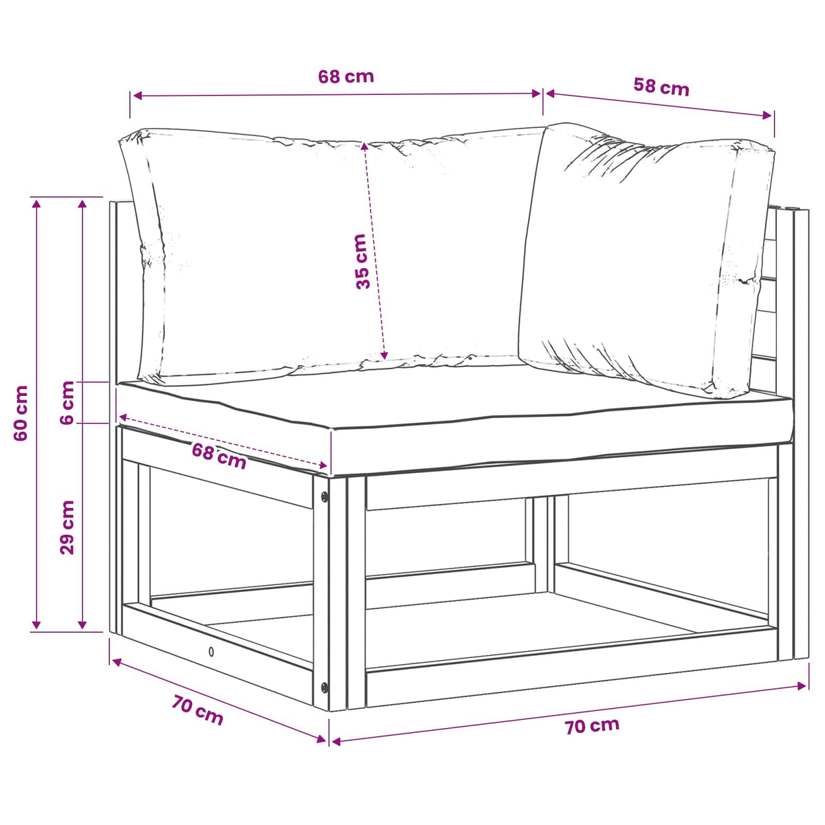 vidaXL Sectional Corner Sofa with Cushions 2 pcs 2-Seater 6