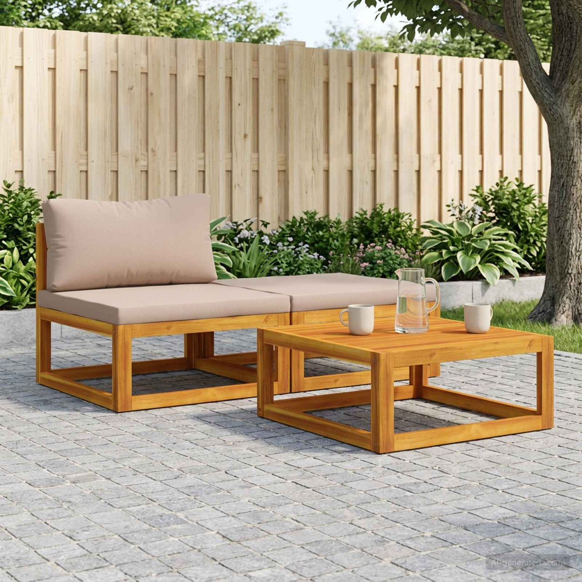 vidaXL Sectional Sofa Set with Cushions 3 pcs 2-Seater 1