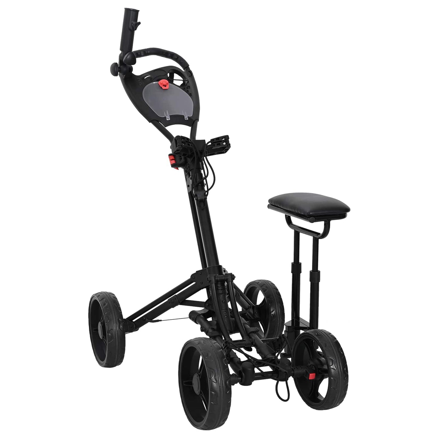 vidaXL Golf Trolley with Seat Black Aluminium Foldable 1