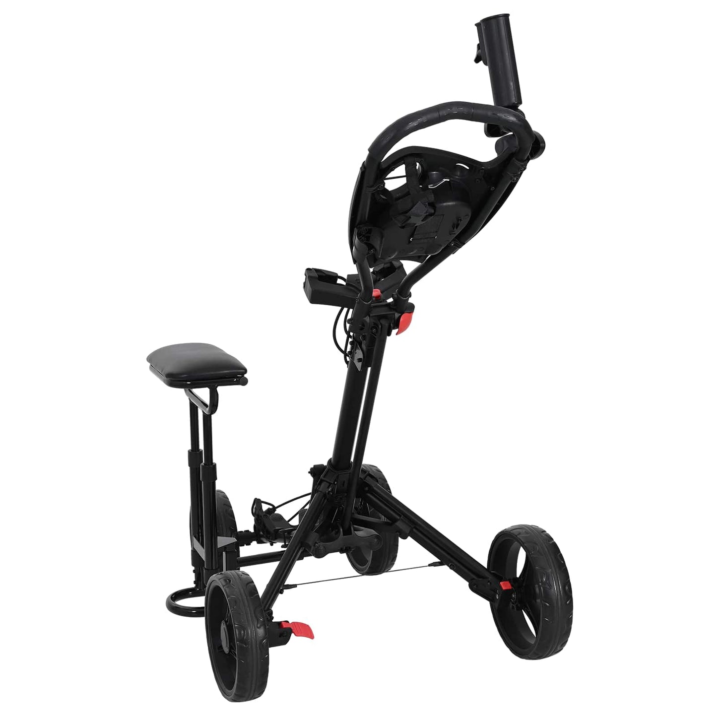 vidaXL Golf Trolley with Seat Black Aluminium Foldable 5