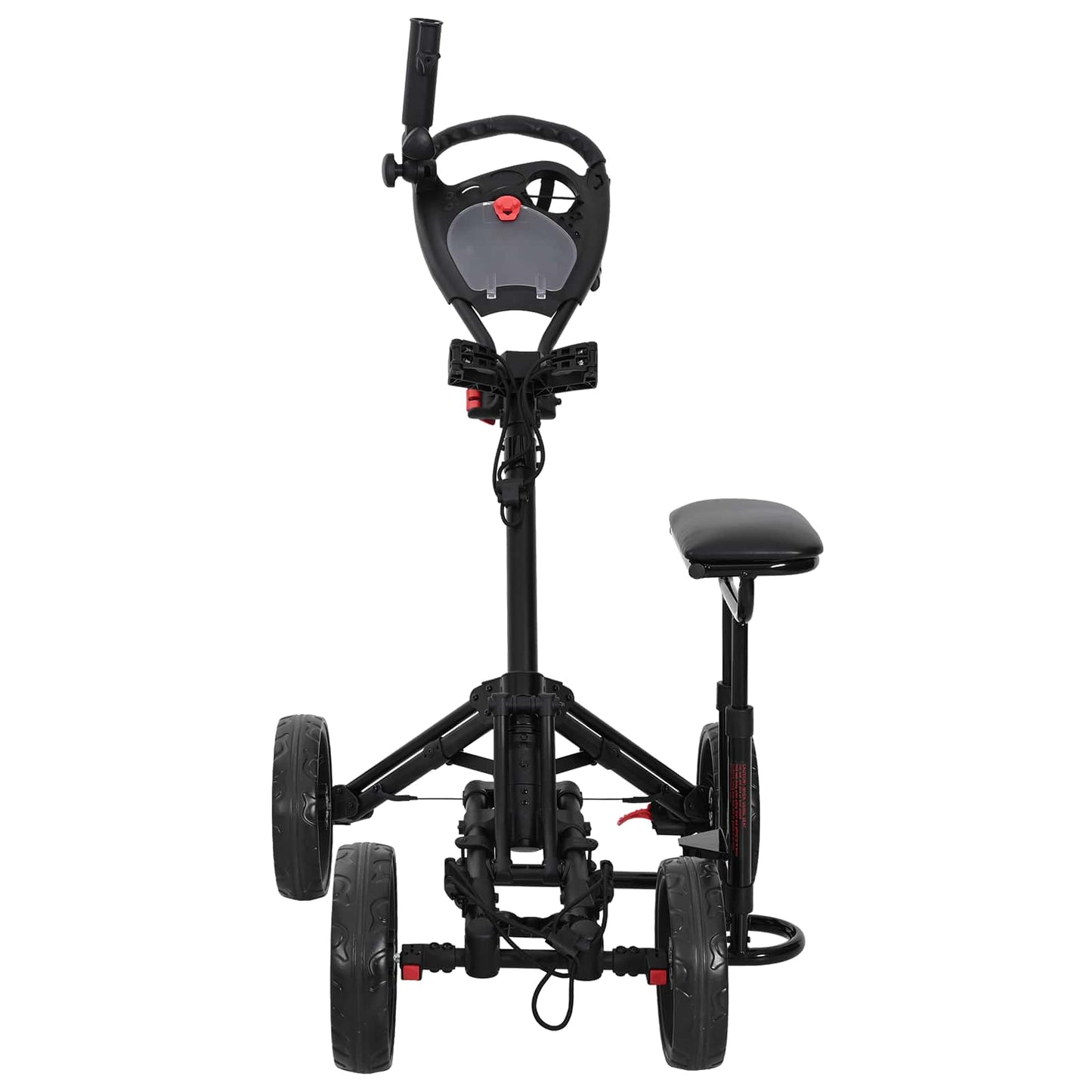 vidaXL Golf Trolley with Seat Black Aluminium Foldable 3