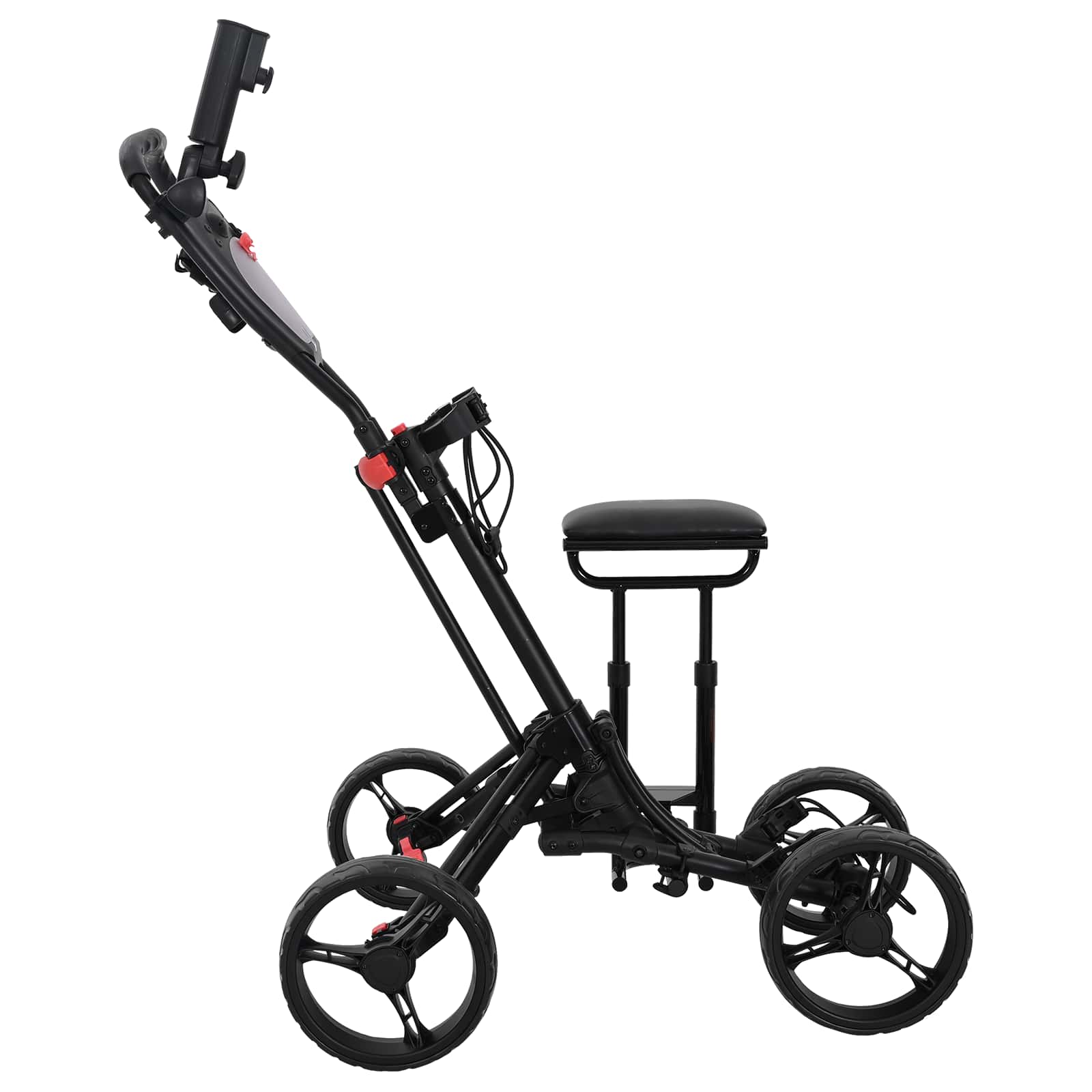 vidaXL Golf Trolley with Seat Black Aluminium Foldable 4