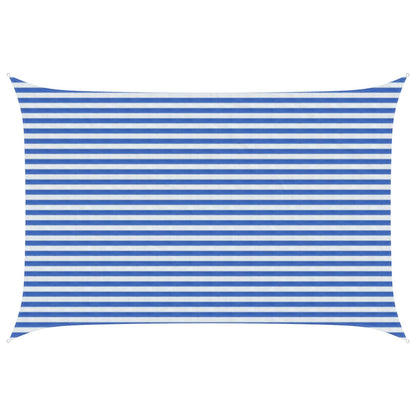 Sunshade Sail 160 g/m² 3x5 m HDPE Blue and white