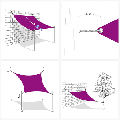 Sunshade Sail 160 g/m² 5x5x6 m HDPE Light grey and white