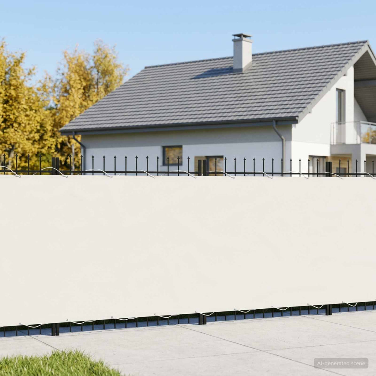 Balcony Privacy Screen 200 x 600 cm Fabric with PU Coated White