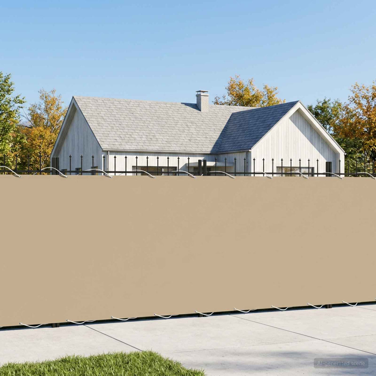 Balcony Privacy Screen 200 x 600 cm Fabric with PU Coated Beige