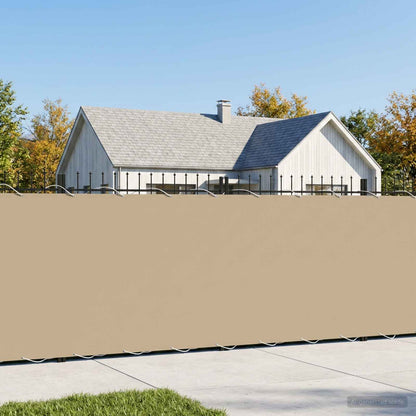 Balcony Privacy Screen 200 x 600 cm Fabric with PU Coated Beige