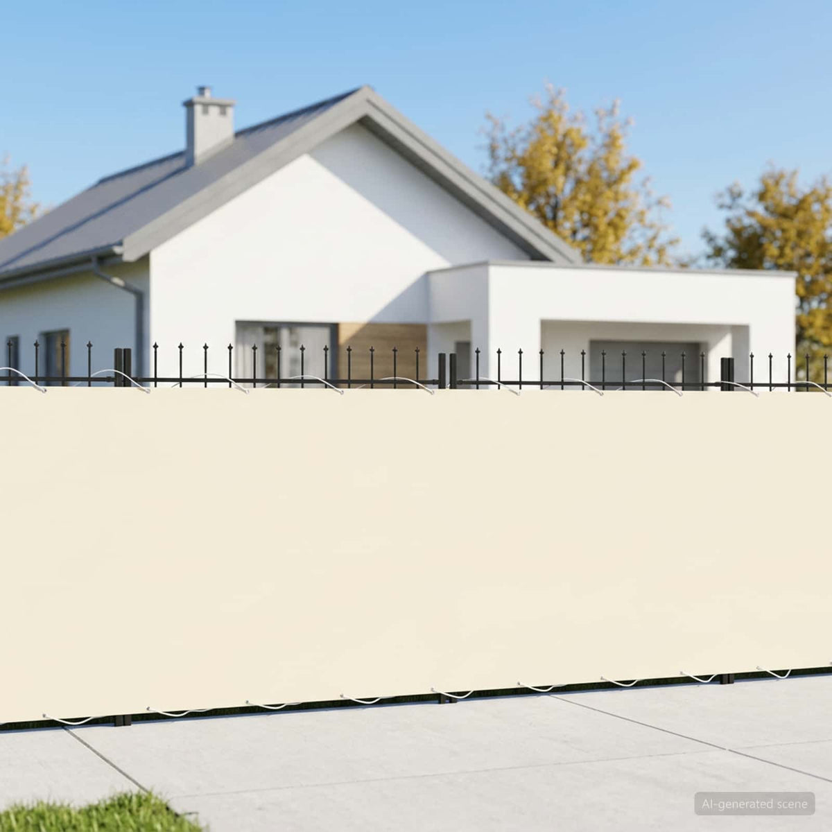 Balcony Privacy Screen 180 x 1000 cm Polyester Cream