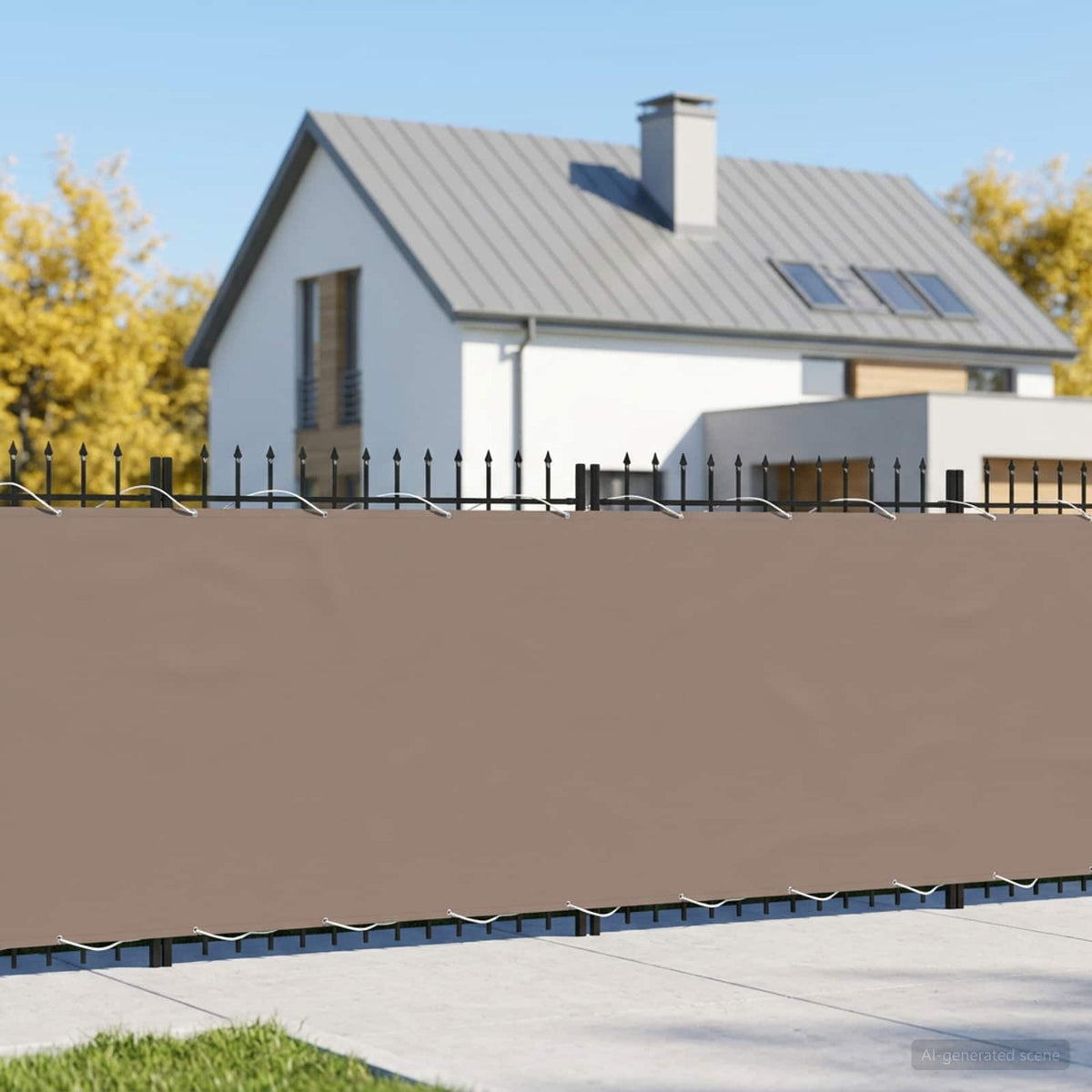 Balcony Privacy Screen 200 x 800 cm Fabric with PU Coated Taupe