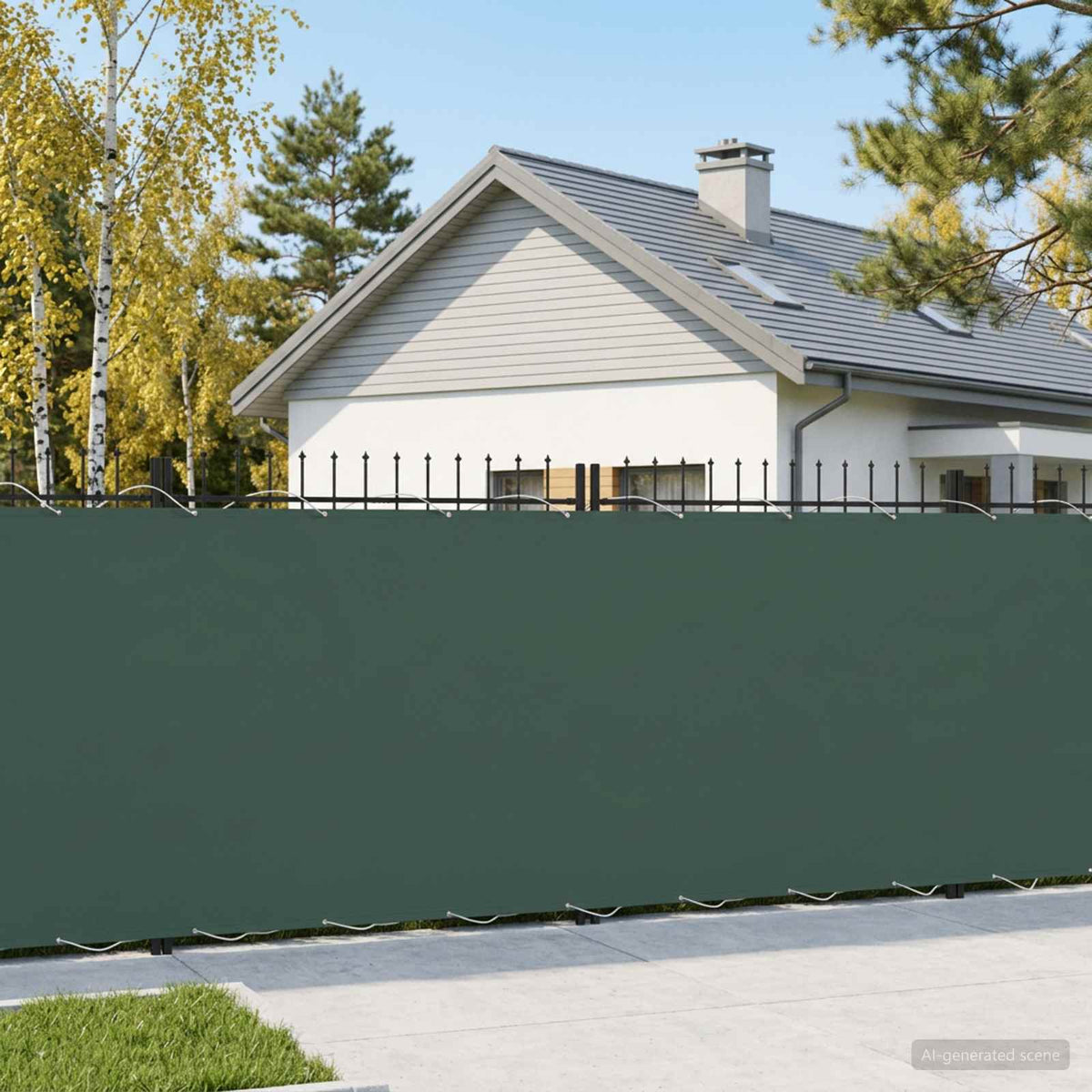 Balcony Privacy Screen 200 x 600 cm Fabric with PU Coated Dark green