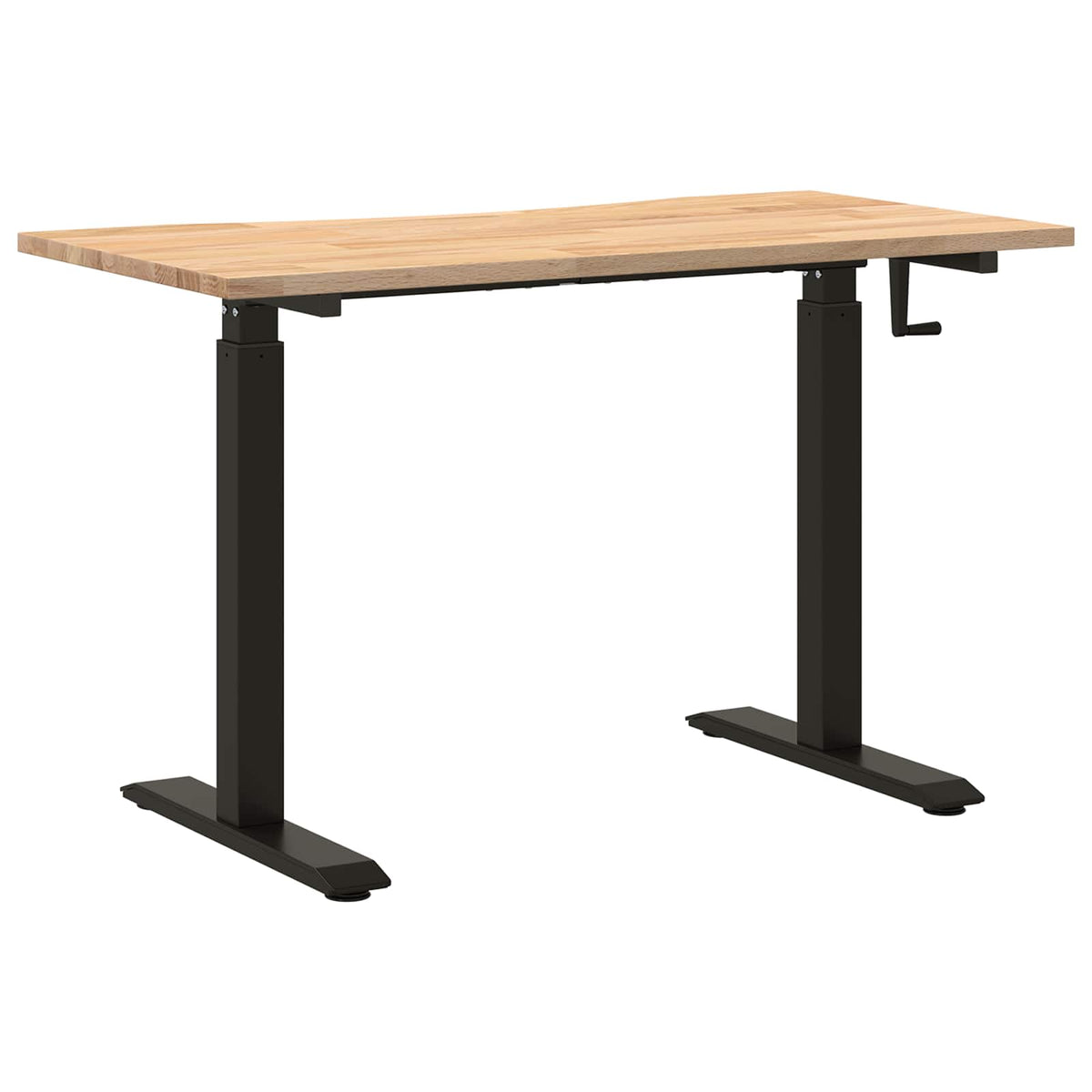 vidaXL Desk with Storage Black and Natural 120 x 60 cm Solid Oak Wood 6