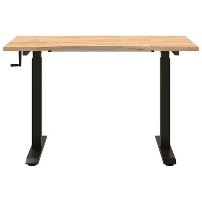 vidaXL Desk with Storage Black and Natural 120 x 60 cm Solid Oak Wood 4