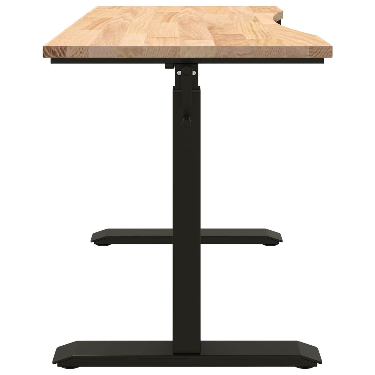 vidaXL Desk with Storage Black and Natural 120 x 60 cm Solid Oak Wood 5