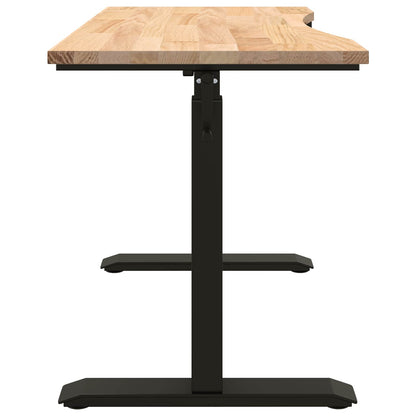 vidaXL Desk with Storage Black and Natural 120 x 60 cm Solid Oak Wood 5