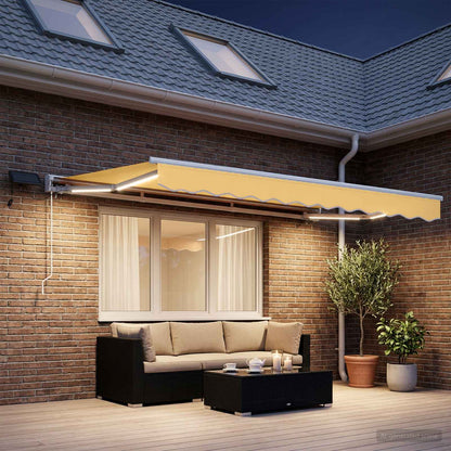 vidaXL Manual Awning Frame with LEDs Sand 2.5 x 2 m 3