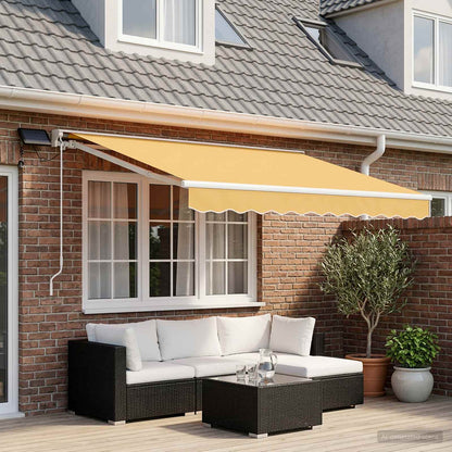 vidaXL Manual Awning Frame with LEDs Sand 2.5 x 2 m 1