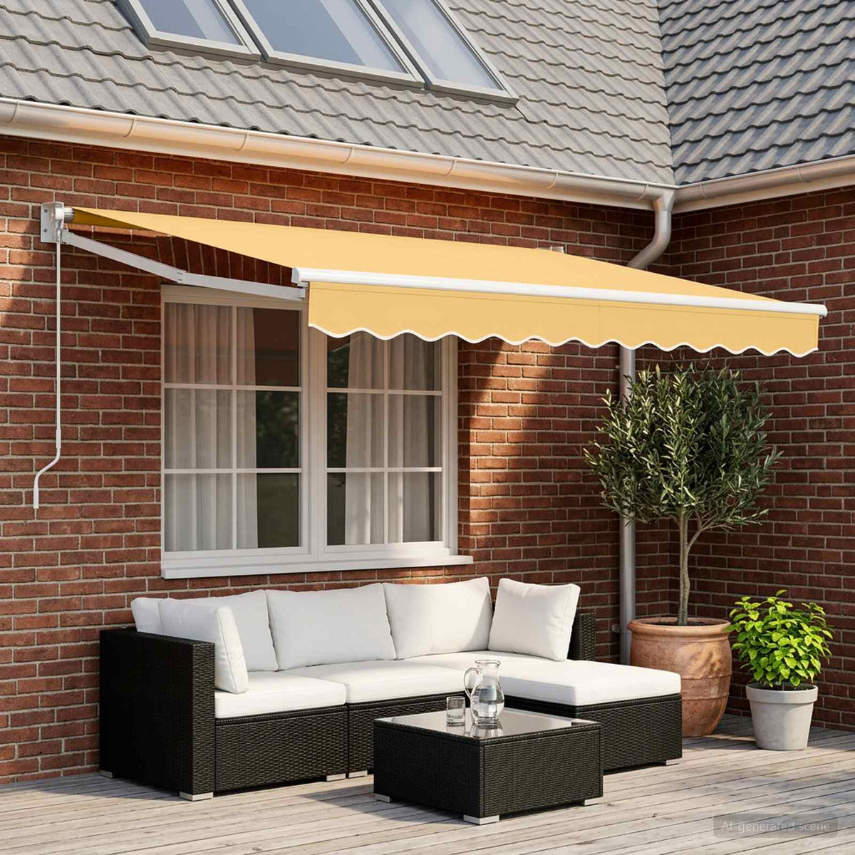 vidaXL Retractable Awning Sand 3.5 x 2 m 100% Polyester and Aluminium 1