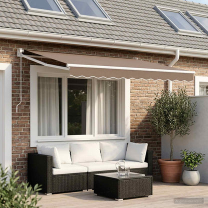 vidaXL Retractable Awning Taupe 3.5 x 2 m 100% Polyester and Aluminium 1