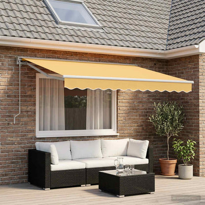 vidaXL Retractable Awning Sand 3.5 x 2 m Polyester and Aluminium 1