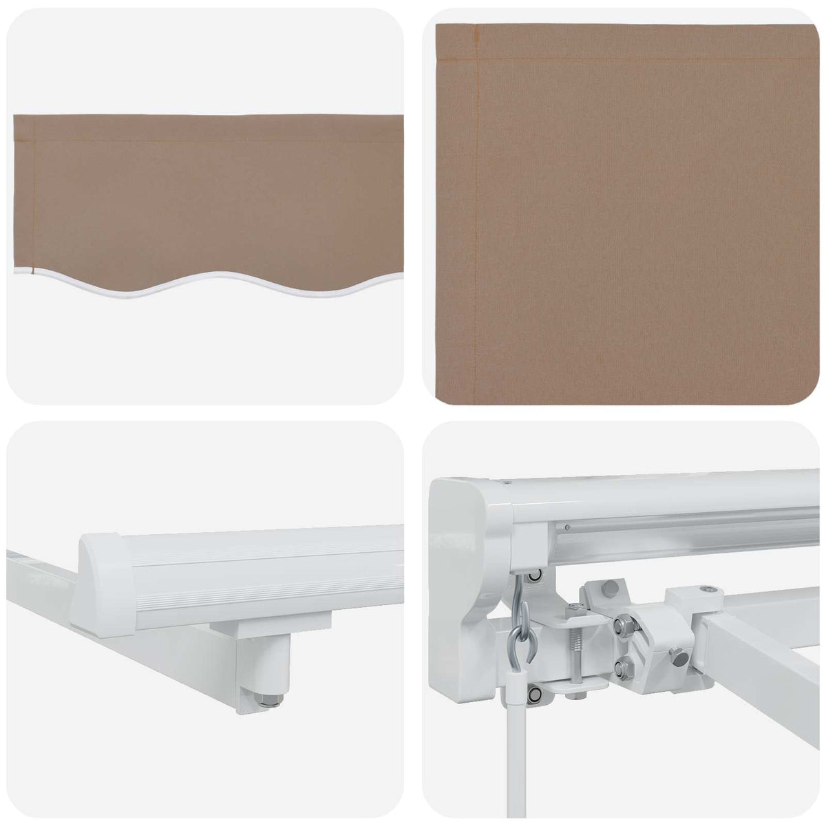vidaXL Retractable Awning Taupe 3.5 x 2 m Polyester and Aluminium 6