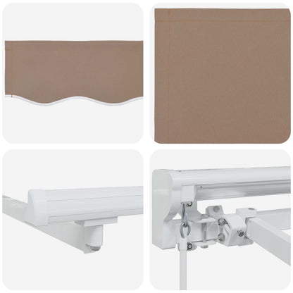 vidaXL Retractable Awning Taupe 3.5 x 2 m Polyester and Aluminium 6