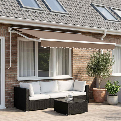 vidaXL Retractable Awning Taupe 3.5 x 2 m Polyester and Aluminium 1