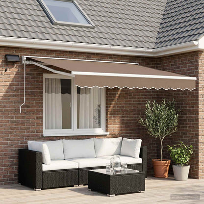 vidaXL Manual Awning Frame with LEDs Taupe 3.5 x 2 m 1