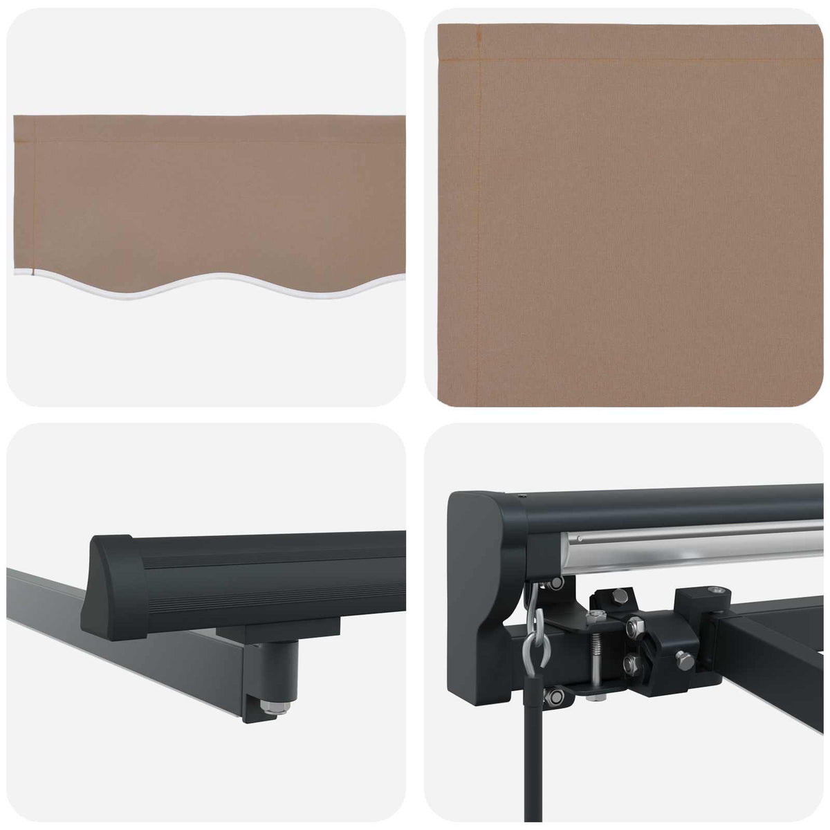 vidaXL Manual Awning Frame with LEDs Taupe 3.5 x 2 m 6
