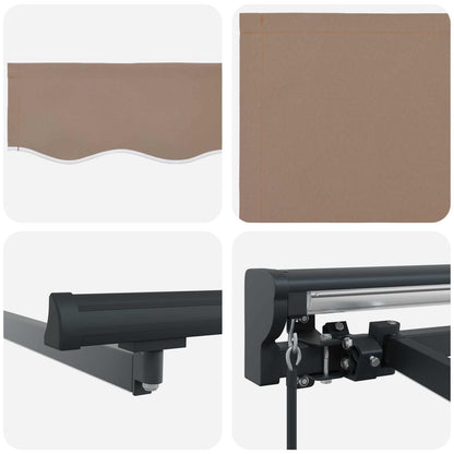 vidaXL Manual Awning Frame with LEDs Taupe 3.5 x 2 m 6