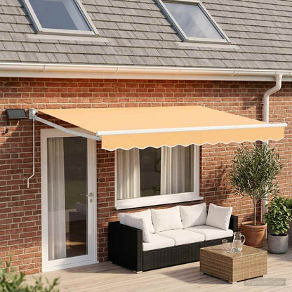vidaXL Manual Retractable Awning with LEDs Sand 3