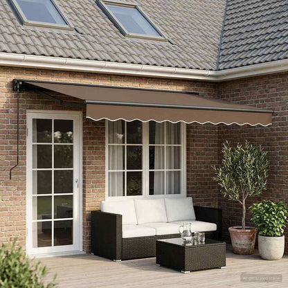 vidaXL Manual Awning 4 x 2 m Sand 100% Polyester
