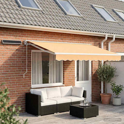 Solar Electric Awning 4.5 x 3 m Stripe White Sand